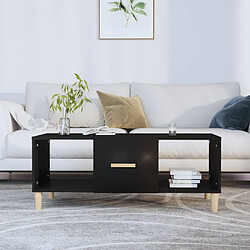 vidaXL Table basse noir 102x50x40 cm bois d'ingénierie