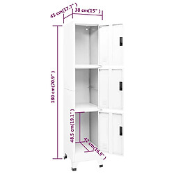 vidaXL Armoire à casiers Blanc 38x45x180 cm Acier pas cher