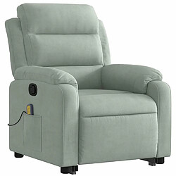 Avis Maison Chic Fauteuil Relax pour salon, Fauteuil de massage inclinable Gris clair Velours -GKD69604