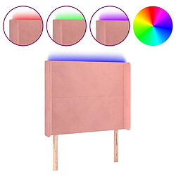 Maison Chic Tête de lit scandinave à LED,meuble de chambre Rose 103x16x118/128 cm Velours -MN98996