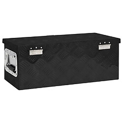 Avis vidaXL Boîte de rangement Noir 60x23,5x23 cm Aluminium