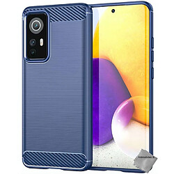 Htdmobiles Coque silicone gel carbone pour Xiaomi 12 / 12X 5G + film ecran - BLEU FONCE