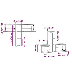 vidaXL Meubles TV 6 pcs Noir Bois massif de pin pas cher