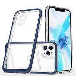 Ozzzo coque transparente 3 en 1 pour iphone 11 pro avec cadre en gel bleu