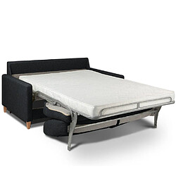 Inside 75 Canapé convertible OGGETTO matelas 16 cm système express sommier lattes 120cm RENATONISI polyuréthane noir