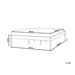 Avis Beliani Lit double 180 x 200 cm en métal noir VAURS