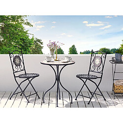 Beliani Table de jardin Noir CARIATI