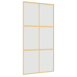 vidaXL Porte coulissante doré 102,5x205 cm verre ESG dépoli aluminium