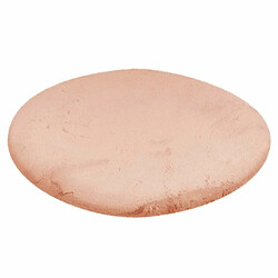 Paris Prix Tapis Uni Rond Doux à Poils Longs Rabbit Beige 120 cm