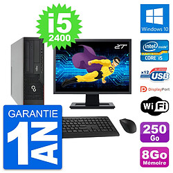 PC Fujitsu E910 DT Ecran 27" Intel i5-2400 RAM 8Go Disque 250Go Windows 10 Wifi - Occasion