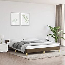 vidaXL Cadre de lit sans matelas marron foncé 180x200 cm tissu