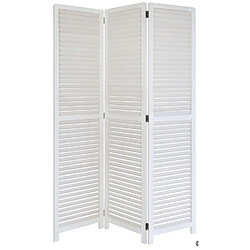 Decoshop26 Paravent 3 panneaux blanc en bois 120x170cm PAR06020