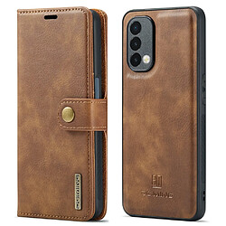 Etui en PU DG.MING avec support, marron pour votre OnePlus Nord N200 5G