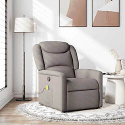 vidaXL Fauteuil de massage inclinable Taupe Tissu