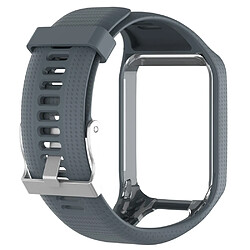 Avis Bracelet en silicone souple gris pour votre TomTom Sport Runner 2/3