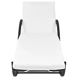 Acheter Maison Chic Chaise longue avec coussin | Bain de soleil Relax | Transat et table Résine tressée Noir -GKD45313