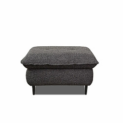 Inside 75 Pouf rectangulaire LISBONNE tissu tweed anthracite chiné