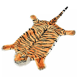 Decoshop26 Tapis en peluche en forme de tigre 144 cm Marron DEC024171