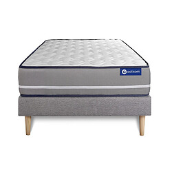 ACTISOM Ensemble matelas Ressorts ensachés ACTIFLEX PUR 90x200cm 3zones de confort + sommier KIT gris