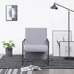 vidaXL Fauteuil gris clair tissu