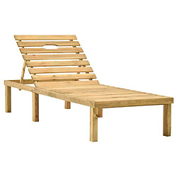 Maison Chic Chaise longue de jardin, Transat avec table et coussin Pin imprégné