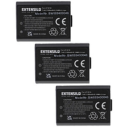 Vhbw EXTENSILO 3x Batteries compatible avec Canon EOS 2000D, 4000D, Kiss X50, Kiss X70, 1300D appareil photo, reflex numérique (1100mAh, 7,4V, Li-ion)