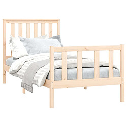 Avis Maison Chic Cadre/structure de lit et tête de lit pour adulte - Lit Moderne Chambre 100x200 cm bois de pin massif -MN29677