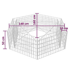 Acheter vidaXL Lit surélevé à gabion hexagonale 160x140x50 cm