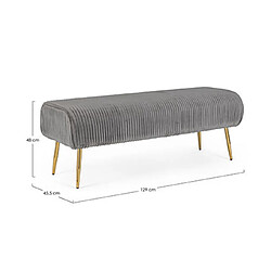 Acheter Mes Banc 2 places 129x45,5x48 cm en velours côtelé gris