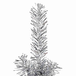 Avis vidaXL Demi sapin de Noël artificiel mince avec support Argenté 150 cm