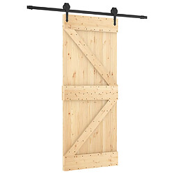 vidaXL Porte coulissante et kit de quincaillerie 85x210 cm pin massif