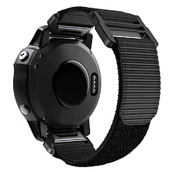 Bracelet en nylon 26mm, respirant, ajustable, élastique, noir pour votre Garmin Fenix 7X/6X/5X