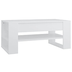 vidaXL Table basse blanc 102x55x45 cm bois d'ingénierie