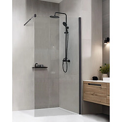 Beliani Parois de douche AHAUS 100 x 190 cm Noir