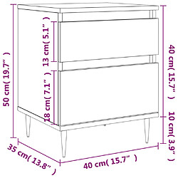 vidaXL Table de chevet chêne fumé 40x35x50 cm bois d’ingénierie pas cher