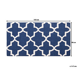 Beliani Tapis bleu en laine et en coton 80 x 150 cm SILVAN