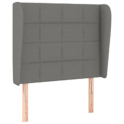 Maison Chic Tête de lit scandinave avec oreilles,meuble de chambre Gris foncé 93x23x118/128 cm Tissu -MN72677