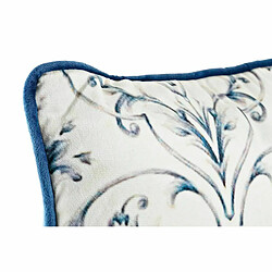 Acheter Coussin DKD Home Decor Bleu Blanc Carré Fleurs Néoclassique 45 x 10 x 45 cm