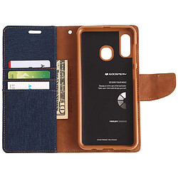 Acheter Wewoo Housse Coque CANVAS DIARY Étui en cuir avec rabat horizontal PU pour Galaxy A20 / A30avec support et logements cartes et porte-monnaie bleu foncé