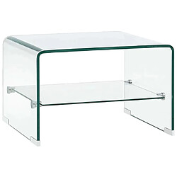 Maison Chic Tabls basse,Table Console pour salon Clair 50 x 45 x 33 cm Verre trempé -MN80586