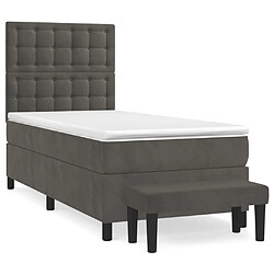 Maison Chic Lit Adulte - Lit simple Lit à sommier tapissier avec matelas moelleux - Meuble de Chambre - Gris foncé 100x200 cm -MN23250