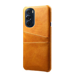 Coque en TPU + PU avec porte-cartes orange pour votre Motorola Edge X30