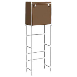 vidaXL Support de rangement 2 niveaux sur toilette Marron 56x30x170 cm