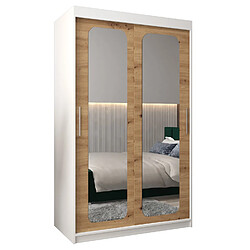 Abiks Meble Armoire PROMO T3 À Portes Coulissantes 200/120/62 2 Portes (Blanc/Artisan)