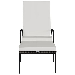 Helloshop26 Transat chaise longue bain de soleil lit de jardin terrasse meuble d'extérieur avec repose-pied résine tressée marron 02_0012591