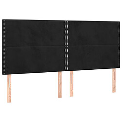 vidaXL Têtes de lit 4 pcs Noir 80x5x78/88 cm Velours