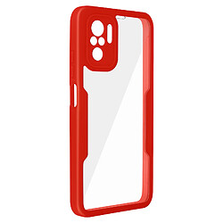 Avizar Coque Xiaomi Note 10 et 10S Dos Plexiglas Avant Polymère Contour rouge