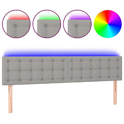 vidaXL Tête de lit à LED Gris clair 200x5x78/88 cm Tissu