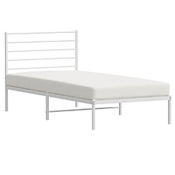 Avis vidaXL Cadre de lit métal sans matelas et tête de lit blanc 100x200 cm