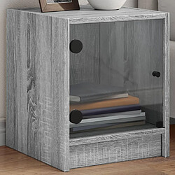 Maison Chic Lot de 2 Tables de Chevet et portes vitrées - Tables de Nuit sonoma gris 35x37x42cm